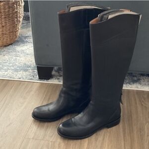 Nine West leather tall black boots